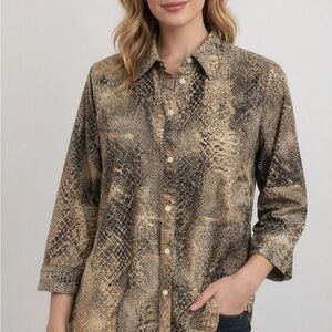 Lauren Ralph Lauren Snake Skin Print Women's Shirt (338)